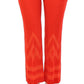Red Pants Cropped 3/4 Short Nude Capri Pants