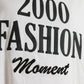 White Cotton 2000 Fashion Print Logo T-shirt