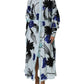 Blue Sequin Embellished Shirt Maxi Dress