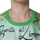 Green Lemon Print Pullover Silk Women Sweater