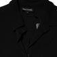 Black Viscose Blend Shirt Style Belted  Dress