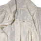 White Polka Sheer Silk Bow Tie Shirt Blouse Top