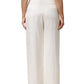 White Viscose Linen Wide Leg Palazzo Womens Pants