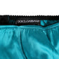 Aqua Green Satin High-Waist Briefs Underwear