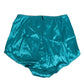 Aqua Green Satin High-Waist Briefs Underwear