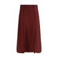 Bordeaux Wool Midi Skirt