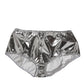 Silver Metallic High Waist Bikini Bottom Women  Underwear