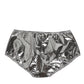 Silver Metallic High Waist Bikini Bottom Women  Underwear