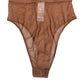 Brown Sheer Mesh High Waist Briefs Underwear