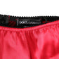 Red Silk Satin High-Waist Briefs Underwear