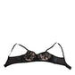 Black Nude Floral Lace Sheer Bra Underwear