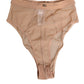 Beige Sheer Mesh High Waist Briefs Underwear