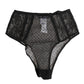 Black Lace Polka Dot Mesh High Waist Underwear