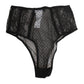 Black Lace Polka Dot Mesh High Waist Underwear