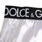 White Satin High-Waist Black Logo Women Underwear