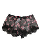 Black Pink Floral Lace Mesh Lingeri Underwear