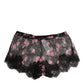 Black Pink Floral Lace Mesh Lingeri Underwear