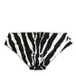 Black White Zebra Print Slip Briefs Underwear