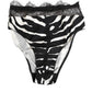 Black White Zebra Print Lace Trim High Underwear