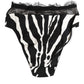 Black White Zebra Print Lace Trim High Underwear