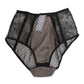 Black Sheer Polka Dot Lace High Waist Underwear