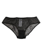 Black Sheer Mesh Lace Polka Dot Logo Underwear