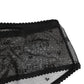 Black Sheer Mesh Lace Polka Dot Logo Underwear