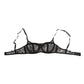 Black Floral Lace Sheer Underwire Bra Underwear