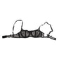 Black Floral Lace Sheer Underwire Bra Underwear
