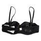 Black Polyester Embroidered Underwire Bra Underwear