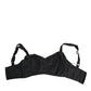 Black Stretch Nylon Bustier Bra Underwear
