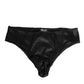 Black Satin Stretch Slip Brief Women Underwear