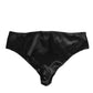 Black Satin Stretch Slip Brief Women Underwear
