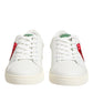 White Leather Rose Embroidery Low-Top  Shoes