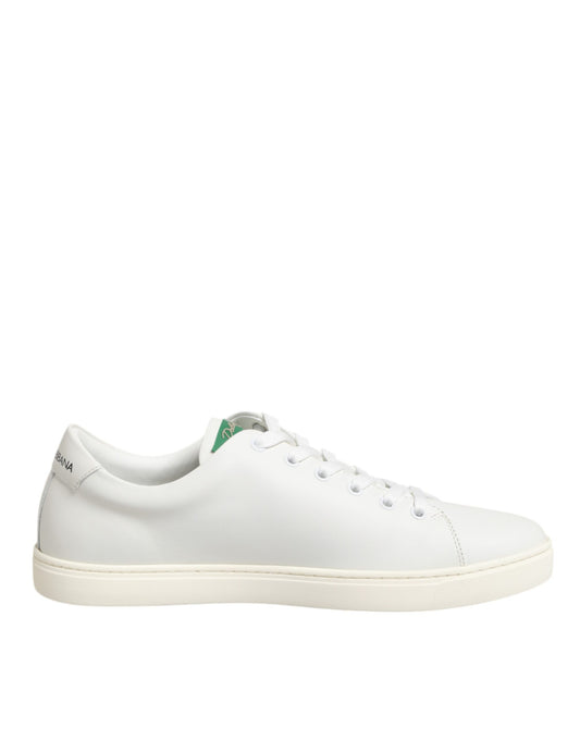 White Leather Rose Embroidery Low-Top  Shoes