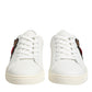 White Leather Sacred Heart Patch Sneakers Shoes
