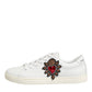 White Leather Sacred Heart Patch Sneakers Shoes