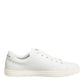 White Leather Sacred Heart Patch Sneakers Shoes