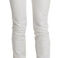 White Cotton Slim Fit Mid Waist Skinny Trouser Jeans