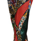 Multicolor Patchwork Jacquard High Waist Pants