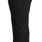 Black Stripes Mid Waist Trouser Pants