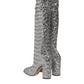 Shoes Silver Sequins Glitter High Heel Boot Shoes
