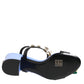Multicolor Floral Appliqué Crystal Sandal Shoes