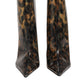 Leopard Print PVC Pointed Toe Boots Shoes