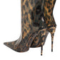 Leopard Print PVC Pointed Toe Boots Shoes