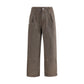 Brown Cotton Casual Pants