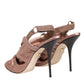 Bronze Satin Ruched Slingback Sandals Shoes