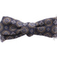 Blue Silk Baroque Fantasi Tied Bow Tie Papillon