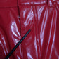 Red High Waist Skinny Trouser Shiny Pants