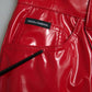 Red High Waist Skinny Trouser Shiny Pants